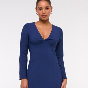 NWT Abercrombie & Fitch Blue Long Sleeve Twist Mini Dress